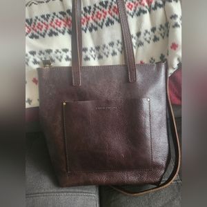 Portland leather goods full sized crossbody coldbrew with zip
